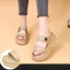 Dép Sandal 2 Quai Đế Cao 4,5cm Nữ Chất Liệu Cao Su Đúc Nguyên Khối Đi Êm Trống Trơn Trượt