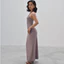 Đầm dài body 2 dây yếm ôm dáng chất thun poly co giãn màu tím lavender – Thiết kế tối giản, quyến rũ | FORMA COLLECTIVE