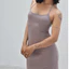 Đầm dài body 2 dây yếm ôm dáng chất thun poly co giãn màu tím lavender – Thiết kế tối giản, quyến rũ | FORMA COLLECTIVE