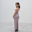 Đầm dài body 2 dây yếm ôm dáng chất thun poly co giãn màu tím lavender – Thiết kế tối giản, quyến rũ | FORMA COLLECTIVE