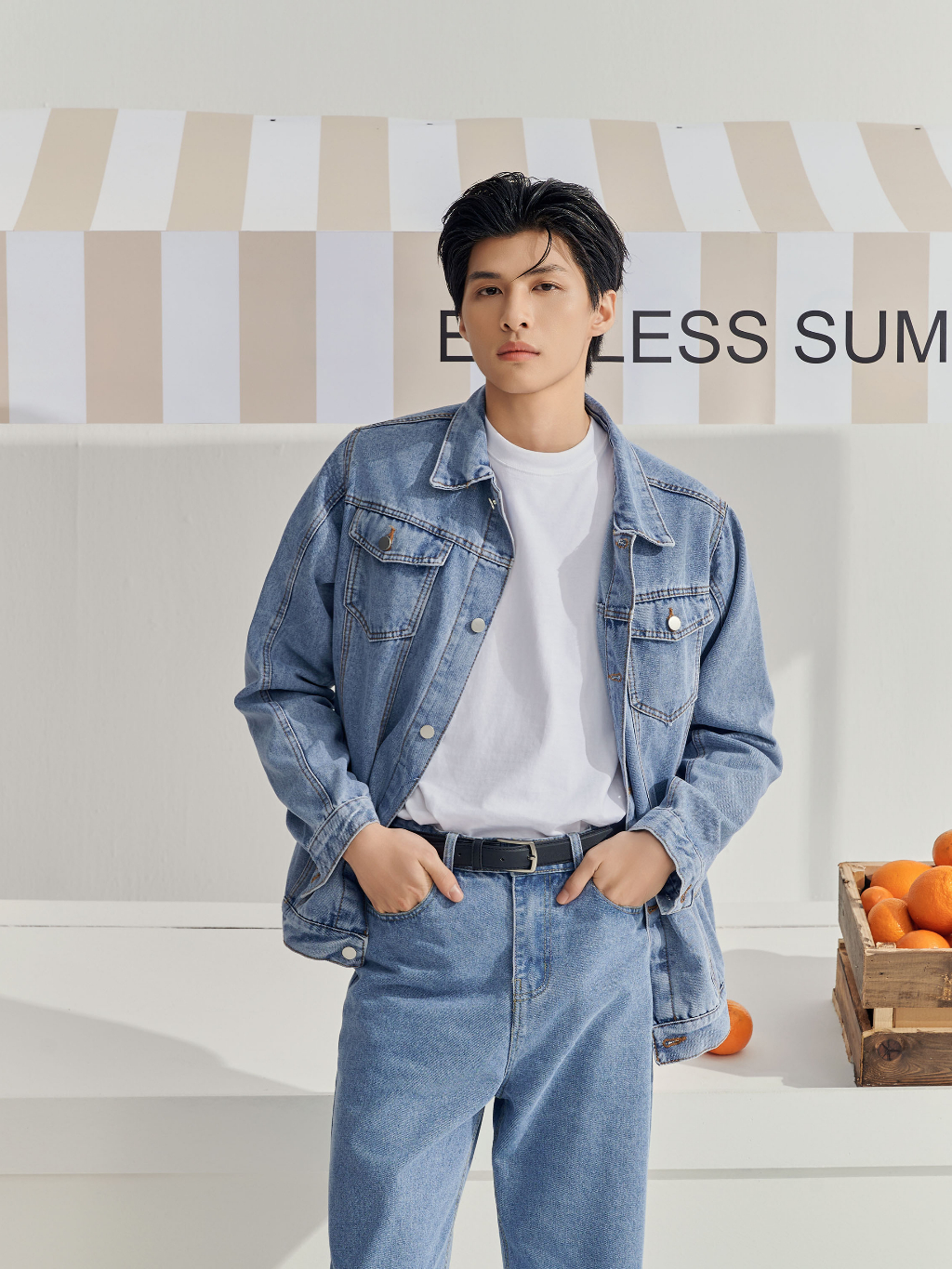 Áo khoác Jean nam form Relax chất liệu Denim Cotton - JK2402