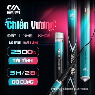 [Bảo Hành 1 Năm] Cần Câu Tay Chiến Vương 5H28i Cần Câu Đài Chính Hãng Carbon 24T+30T Cao Cấp