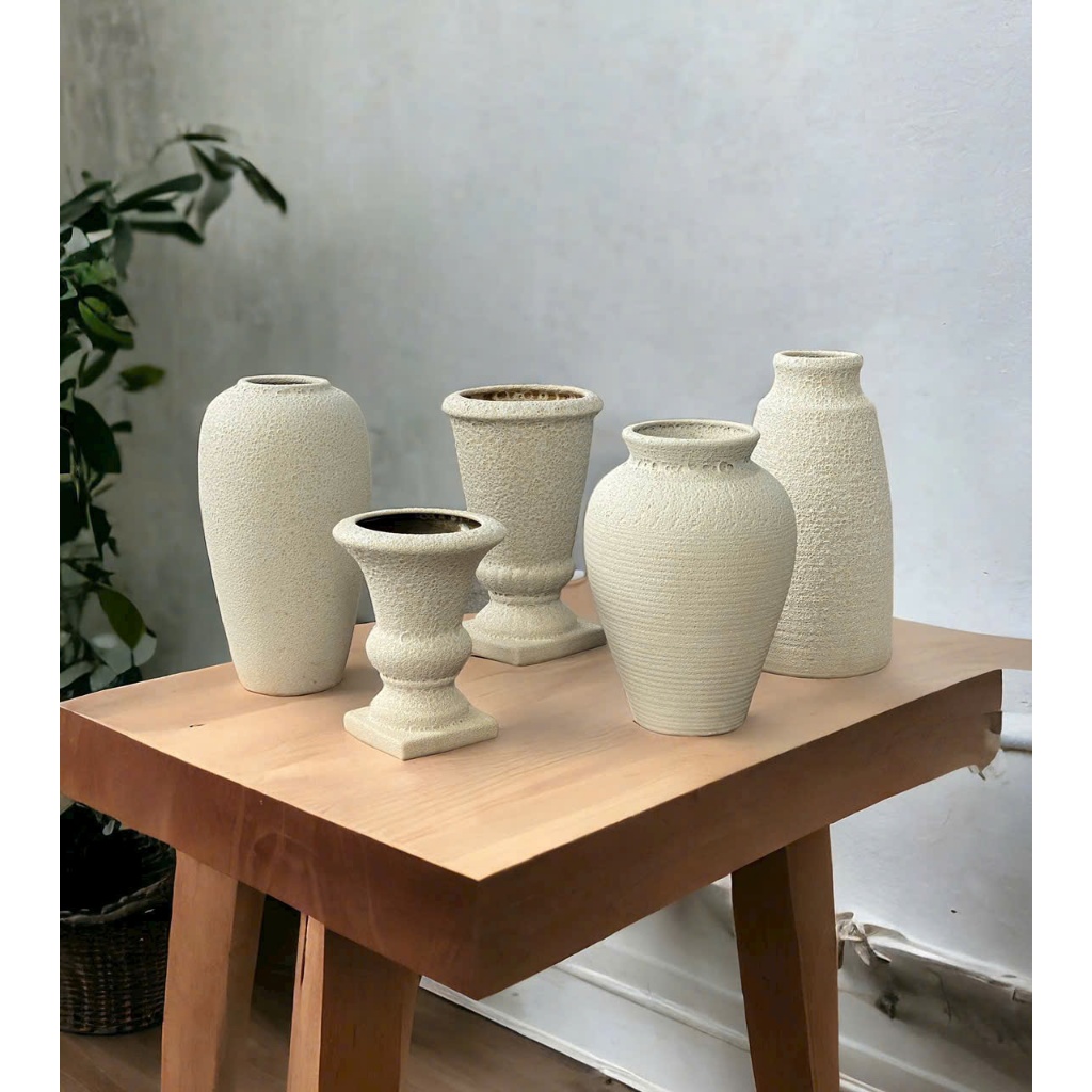 Bình Gốm Cổ trang men Atlantis Gốm Bát Tràng decor hoa cỏ lau, cành Thạch Nam, hoa ly, hoa loa kèn