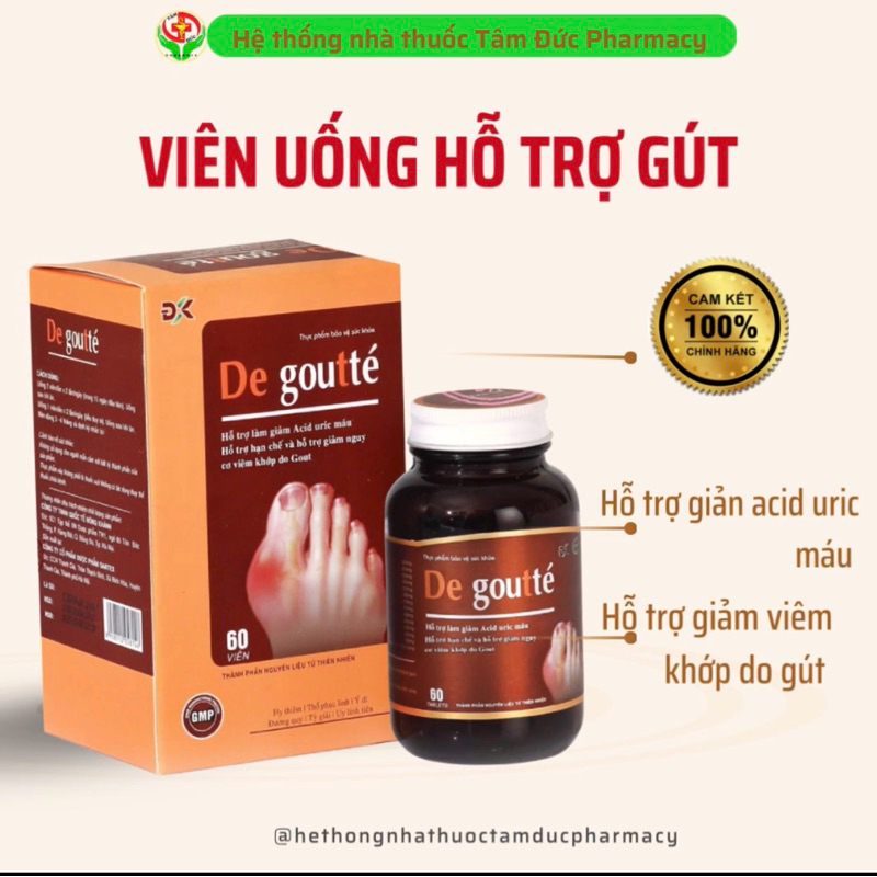 Viên Uống De Goutté Santex 60 Viên | Thảo Dược Hỗ Trợ Duy Trì Acid Uric, Chăm Sóc Sức Khỏe Xương Khớp