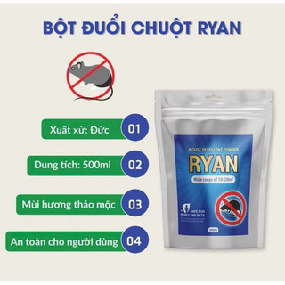 Bột Đuổi Chuột Thảo Mộc RYAN gói 500g mẫu mới