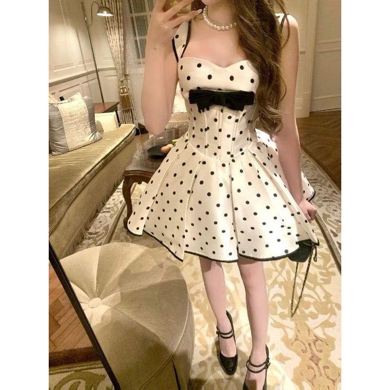 ĐẦM CHẤM BI XẾP LI XOÈ BỒNG – NỮ TÍNH, TRẺ TRUNG, VINTAGE NGỌT NGÀO (CÓ SIZE S–M–L)