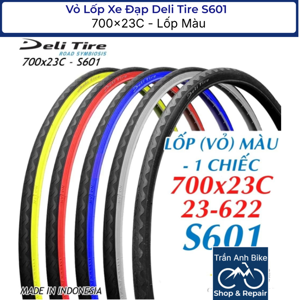 Vỏ Lốp Xe Đạp Deli Tire S601 700x23C - Lốp Màu 1 Cái | Shopee Việt Nam
