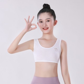 Áo lá bé chất cotton thấm hút mồ hôi thoáng khí, Áo lót học sinh gái dậy thì họa tiết dễ thương B341