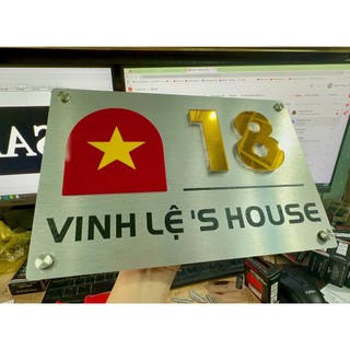 ( Nhận hỏa tốc) Bảng số nhà, bảng công ty có lá cờ cao cấp hiện đại nhiều kích thước