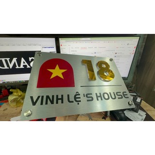 ( Giao nhanh ) Bảng số nhà alu đen nhám + bạc xước số nổi nhiều kích thước