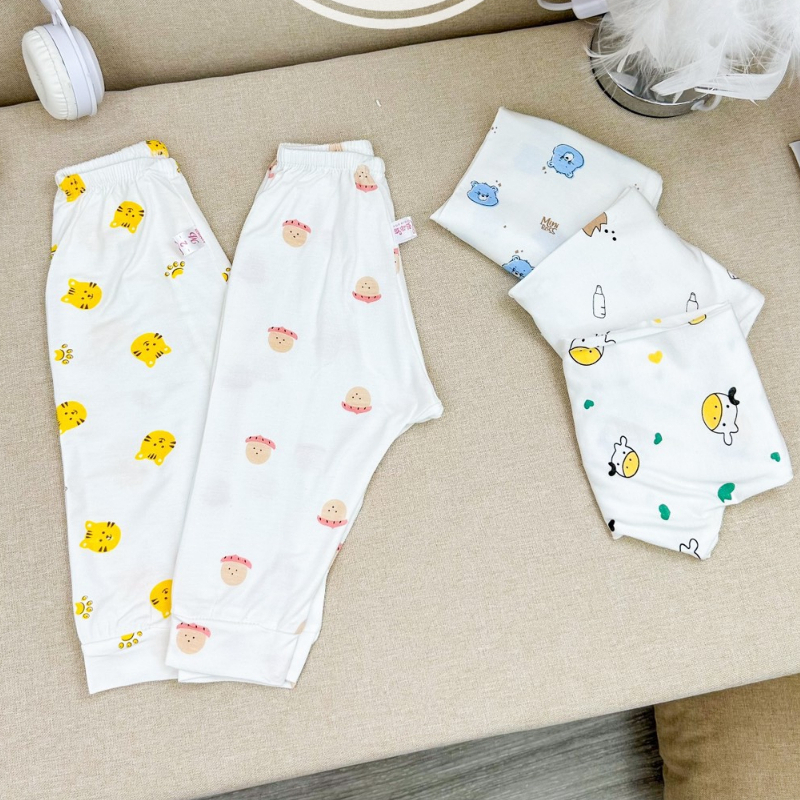 Quần DÀI ĐÁP ĐŨNG thuận tiện mặc bỉm chất thoáng mát giặt tay và máy cho bé 5-15kg Saubabi