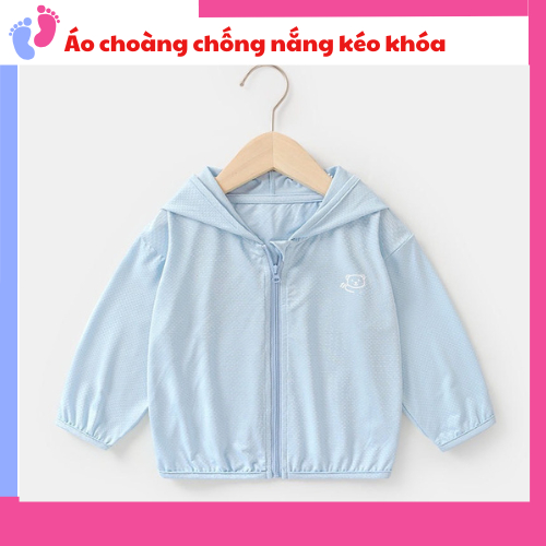 Áo Chống Nắng Cho Bé kéo khóa 70 đến 120cm Cản Tia UV, Phong Cách Hàn Quốc saubabi