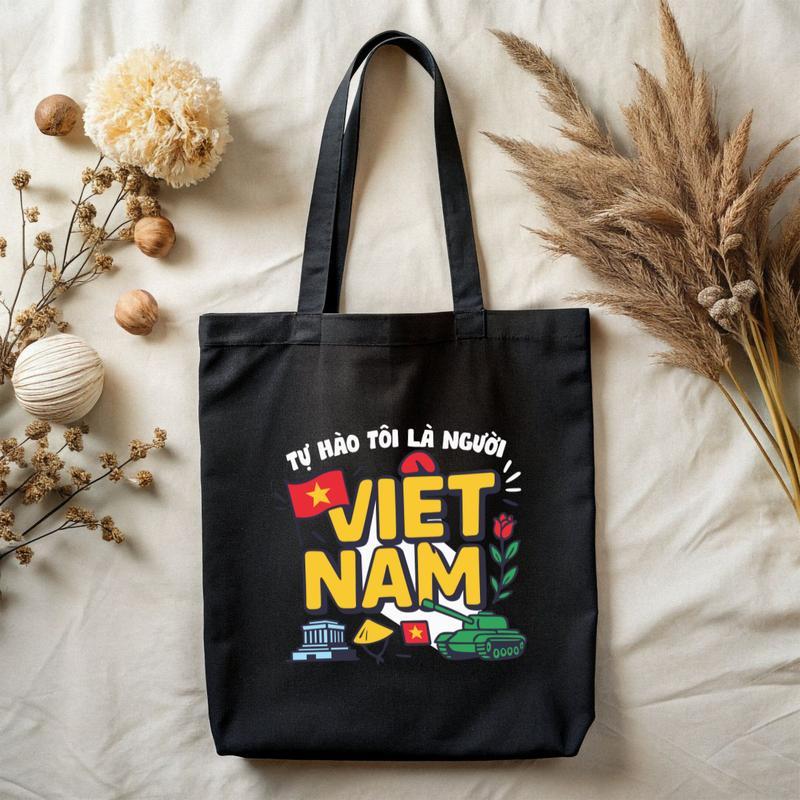 Túi Tote Canvas "Tôi Yêu Việt Nam" – bền đẹp, tiện dụng, giá rẻ, phù hợp đi chơi, đi học, đi làm totb0200