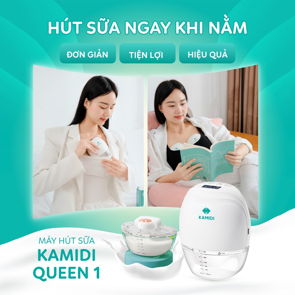 Ảnh Máy Hút Sữa Rảnh Tay Kamidi Queen 1 Máy Hút sữa Không Dây Hút Được Mọi Tư Thế Hút Mạnh Hút Kiệt Cho Mẹ 1