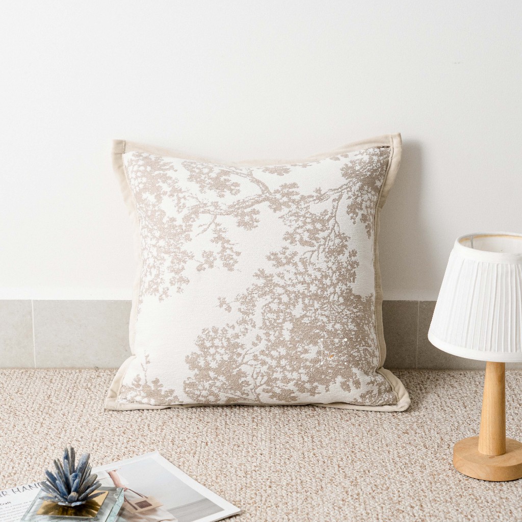 Vỏ Gối Tựa Lưng Trang Trí Sofa Tông Be Trừu Tượng Phong Cách Wabi Sabi