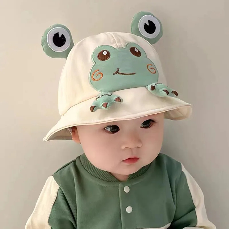 Mũ nón vành hình Ếch 🐸 cho bé trai bé gái 5-24 tháng đi học kèm chắn giọt kéo khoá saubabi