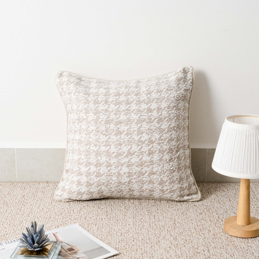 Vỏ Gối Tựa Lưng Trang Trí Sofa Tông Be Trừu Tượng Phong Cách Wabi Sabi