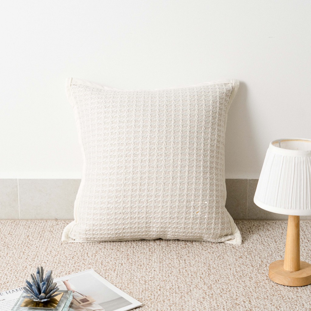 Vỏ Gối Tựa Lưng Trang Trí Sofa Tông Be Trừu Tượng Phong Cách Wabi Sabi