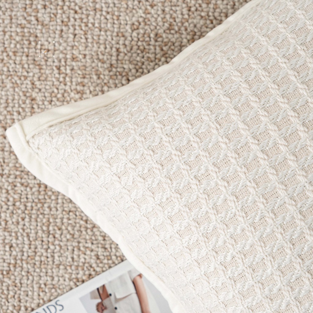 Vỏ Gối Tựa Lưng Trang Trí Sofa Tông Be Trừu Tượng Phong Cách Wabi Sabi