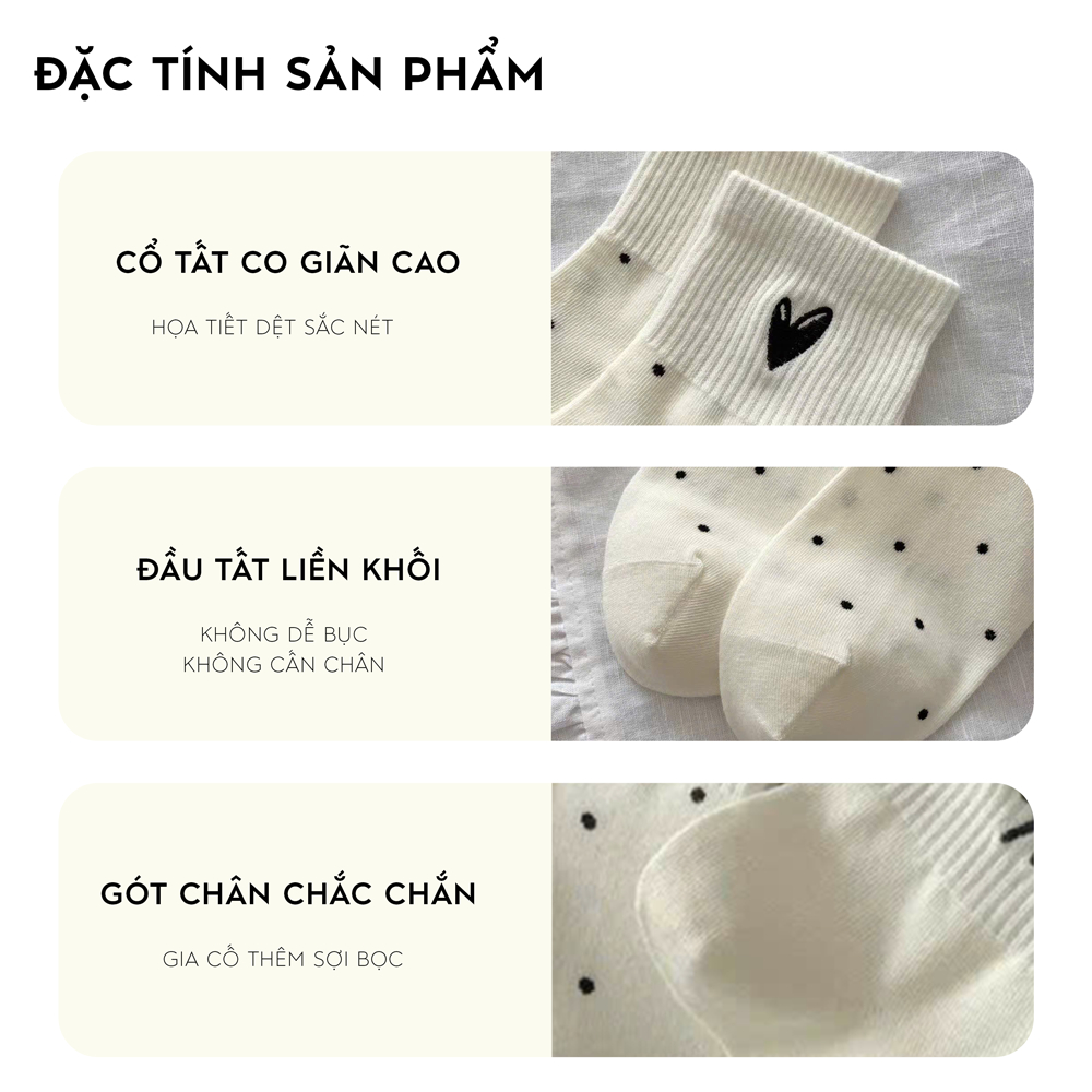 Tất vớ nam nữ cổ lửng set 5 đôi thấm hút mồ hôi tốt, chất liệu mềm mại co giãn thoáng khí - Ekiu Shop