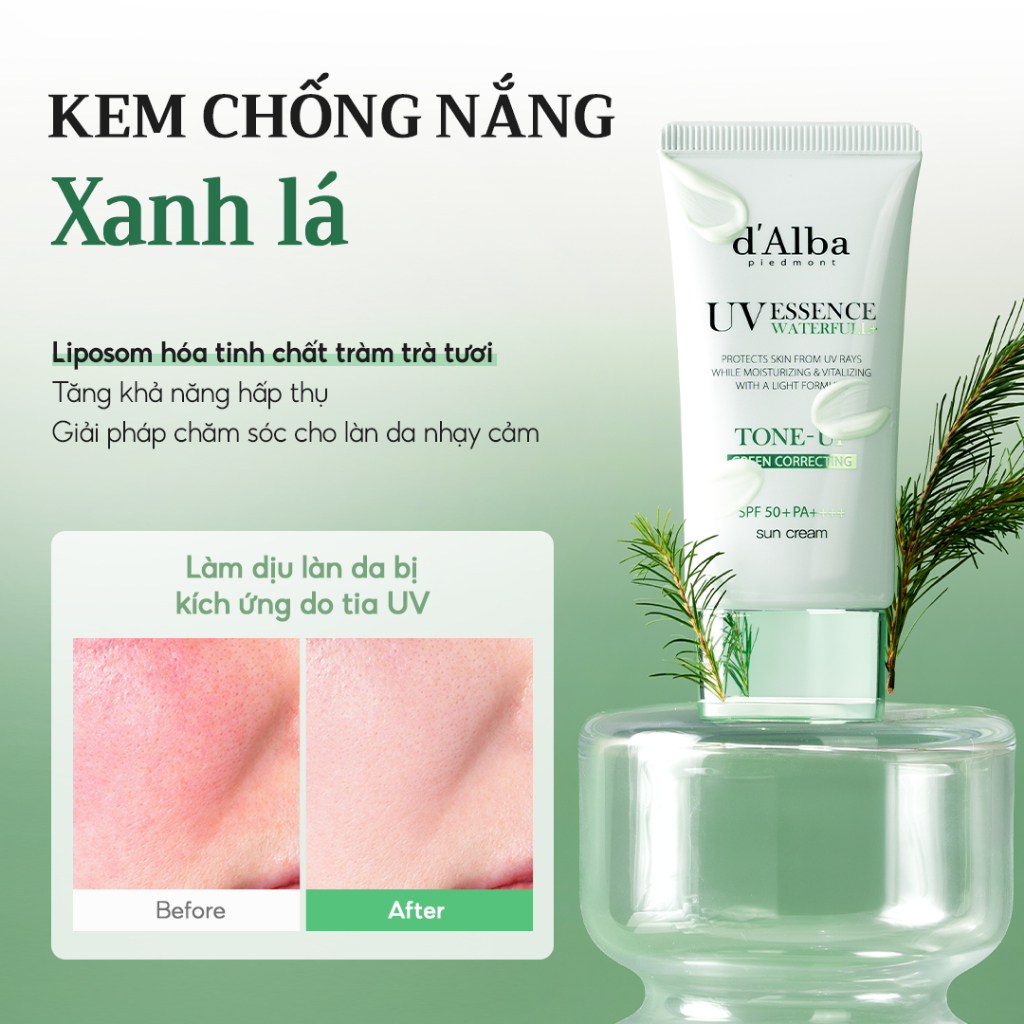 DALBA] Kem chống nắng D'Alba Waterfull Essence TONE UP/ PURPLE Sun Cream  SPF50+ PA++++ 50ml | Shopee Việt Nam