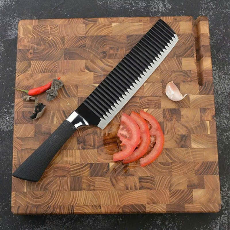 Bộ Dao Kéo Nhà Bếp An Toàn Cho Gia Đình,Bộ Dao Nhật Lưỡi Lượn Sóng Xuất Nhật - SET 6 MÓN TIỆN DỤNG LÀM BẾP SẮC BÉN