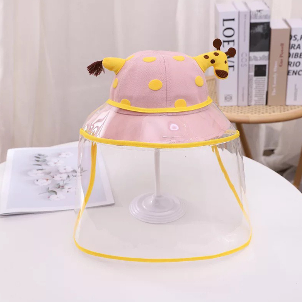 Tấm kính cài mũ (chỉ riêng chắn giọt) chắn giọt bắn cho bé, chắn gió,chắn bụi có dây rút điều chỉnh vòng đầu saubabi