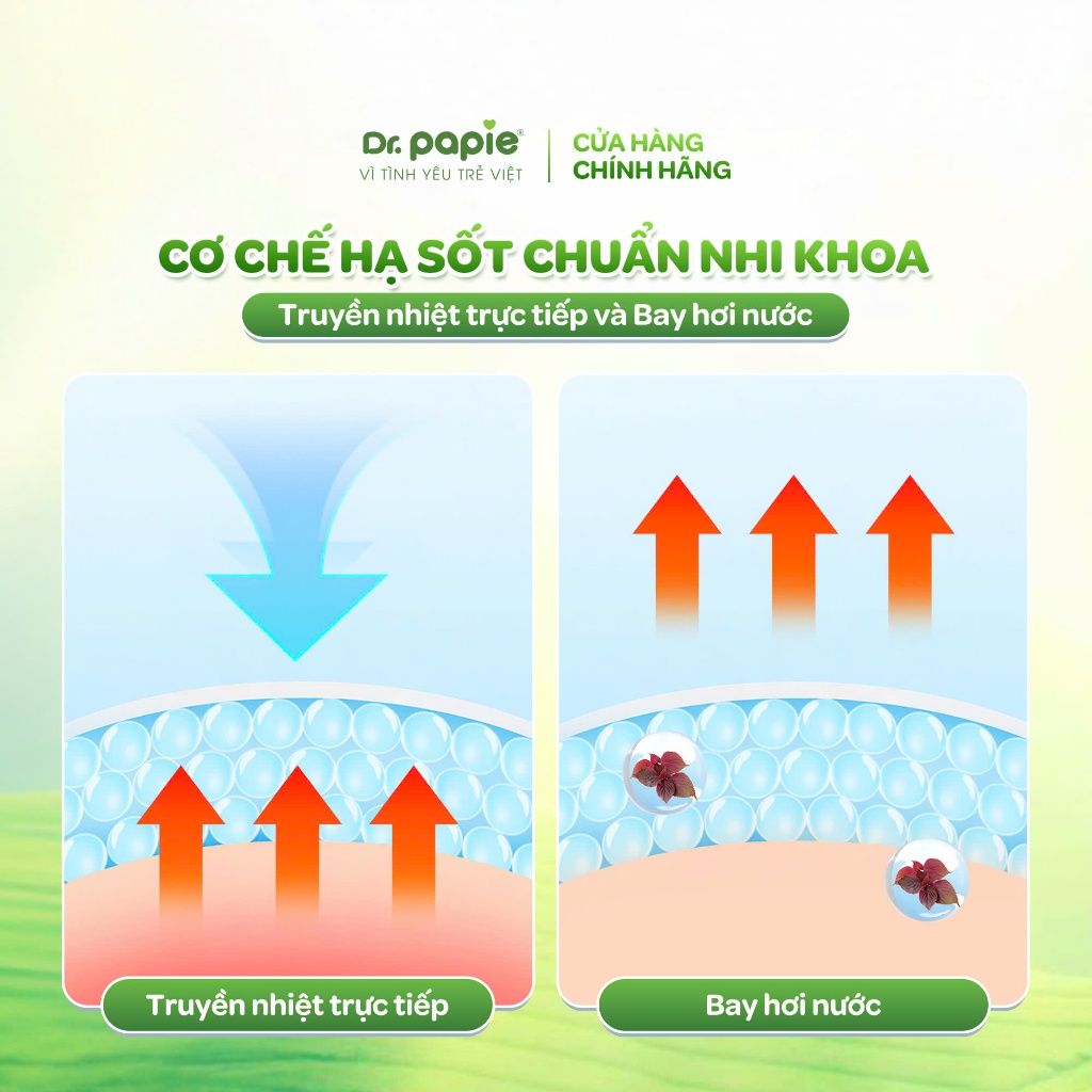 [Live] Khăn Hạ Sốt Bé Sơ Sinh Chiết Xuất Thảo Dược Giảm Sốt Chuẩn Nhi Khoa Dr.Papie 0+ (25 khăn/hộp)