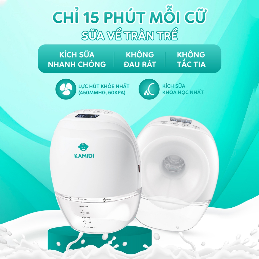 Ảnh Máy Hút Sữa Rảnh Tay Kamidi Queen 1 Máy Hút sữa Không Dây Hút Được Mọi Tư Thế Hút Mạnh Hút Kiệt Cho Mẹ 2
