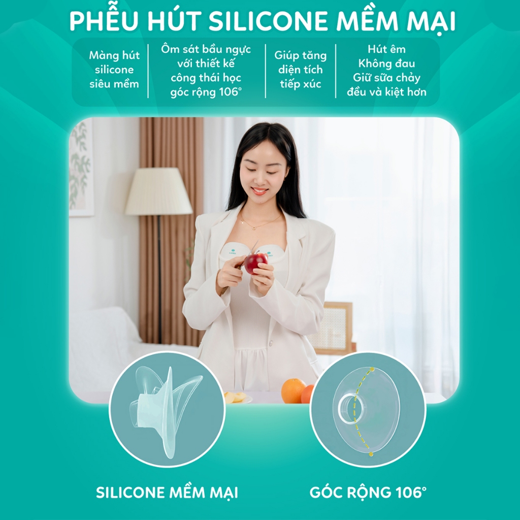 Ảnh Máy Hút Sữa Rảnh Tay Kamidi Queen 1 Máy Hút sữa Không Dây Hút Được Mọi Tư Thế Hút Mạnh Hút Kiệt Cho Mẹ 4