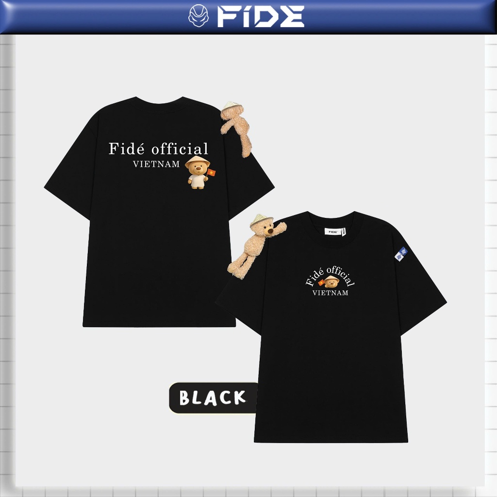 Ảnh Áo thun FIDE Việt Nam JoyBear phông unisex form rộng local brand nam nữ cổ tròn oversize - AT169(Tặng gấu) 3