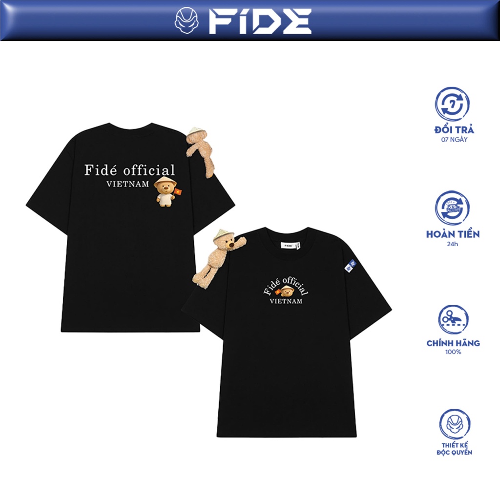 Ảnh Áo thun FIDE Việt Nam JoyBear phông unisex form rộng local brand nam nữ cổ tròn oversize - AT169(Tặng gấu) 1