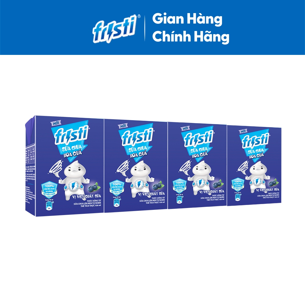 Ảnh Thùng 48 Hộp Thức Uống Từ Sữa Chua Lên Men Tự Nhiên Fristi Vị Việt Quất Sữa (48x100ml) 2