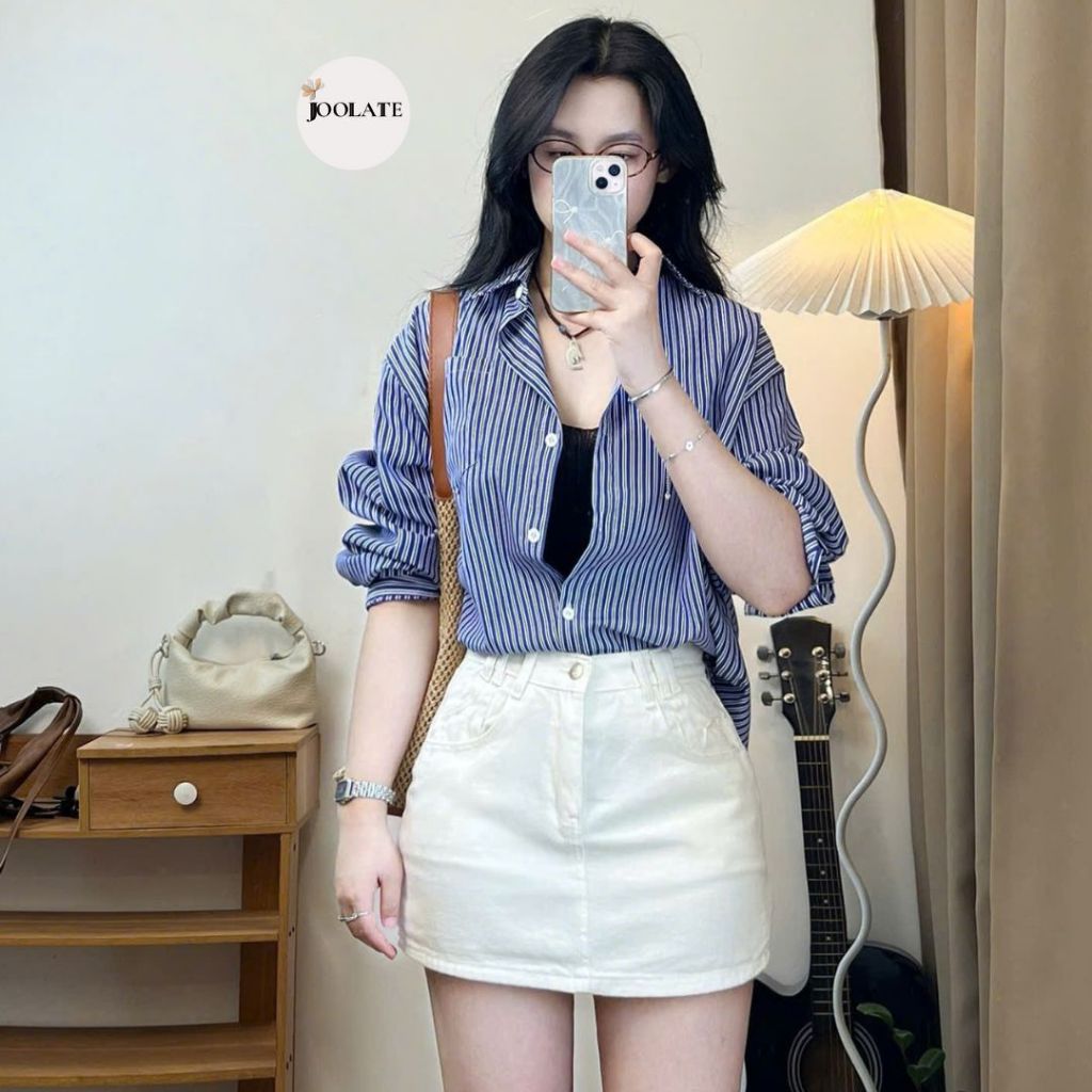 Chân váy ngắn da lộn xếp ly bản nhỏ có quần bảo hộ trong dáng basic Joolate 63_P0K45
