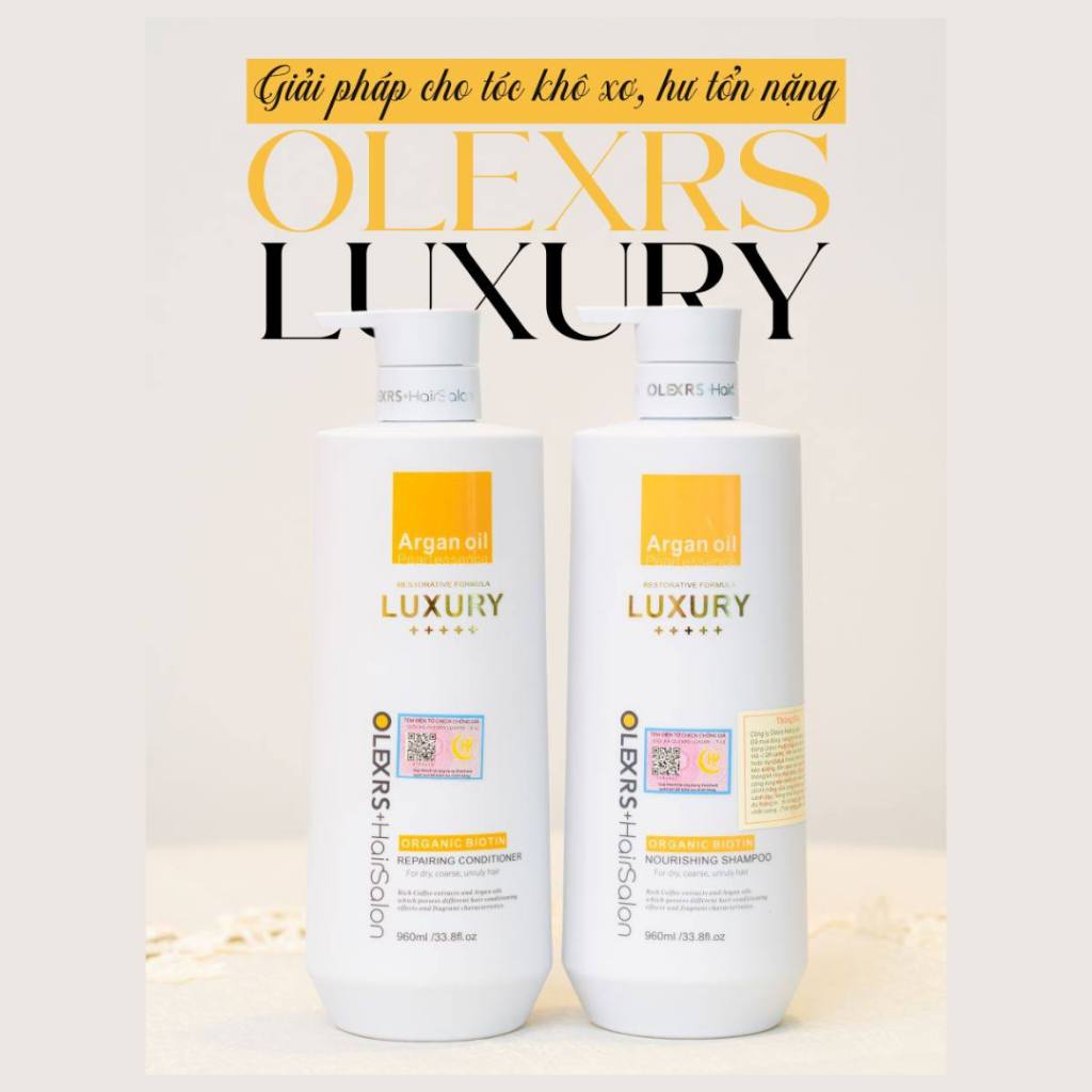 Ảnh Cặp Dầu Gội Xả Olexrs+Hairsalon LUXURY Phục Hồi, Chống Rụng Tóc 960ml 4