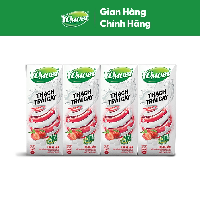 Ảnh Thùng 48 Hộp Yomost Thạch Trái Cây Hương Dâu (48x180ml) 2