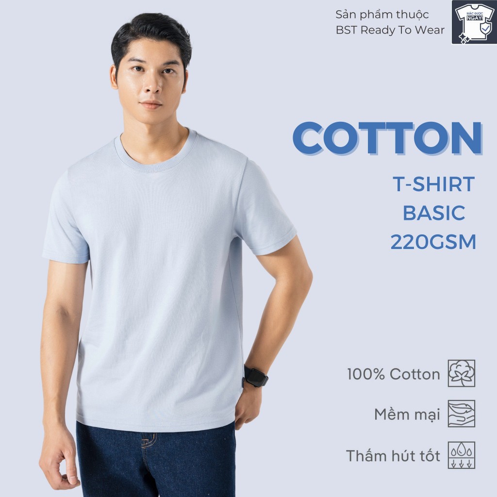 [TẶNG QUÀ ĐƠN 329K]Combo 2 Áo thun nam TShirt Basic Cotton 100% 220gsm dày dặn, mềm mại, thấm hút tốt Coolmate