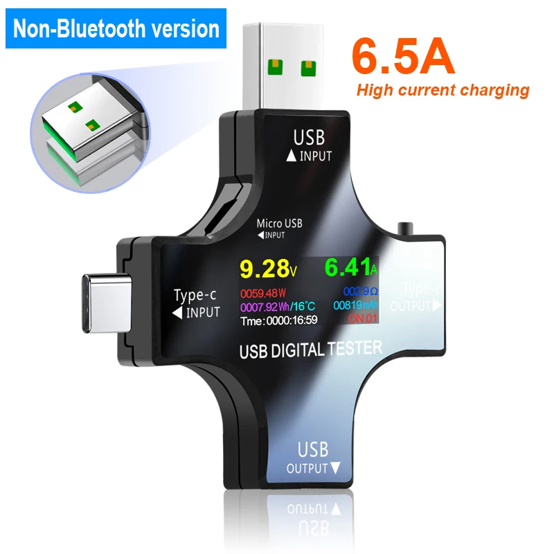 [DCSC] USB Digital Tester J7-c (4 đầu) - Đo dòng sạc và điện áp, có Bluetooth hoặc không Bluetooth