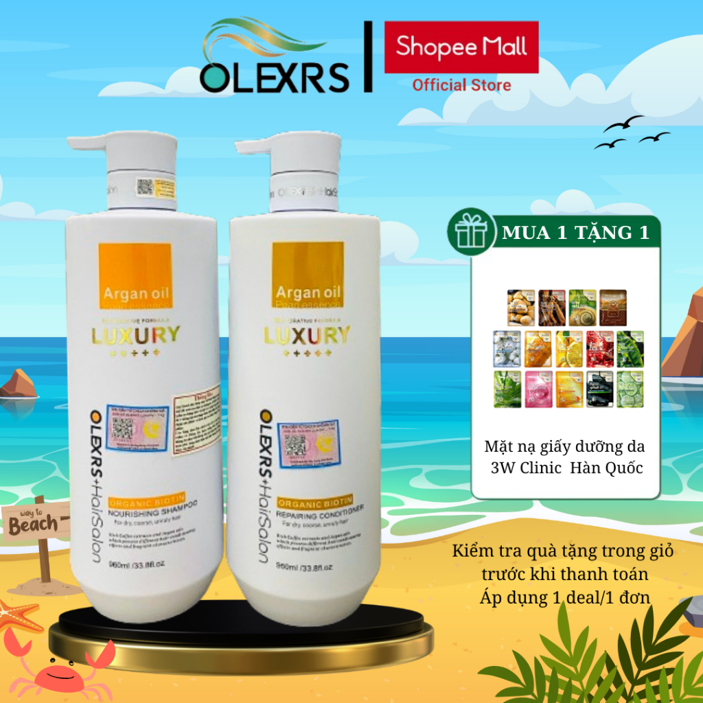 Ảnh Cặp Dầu Gội Xả Olexrs+Hairsalon LUXURY Phục Hồi, Chống Rụng Tóc 960ml 1