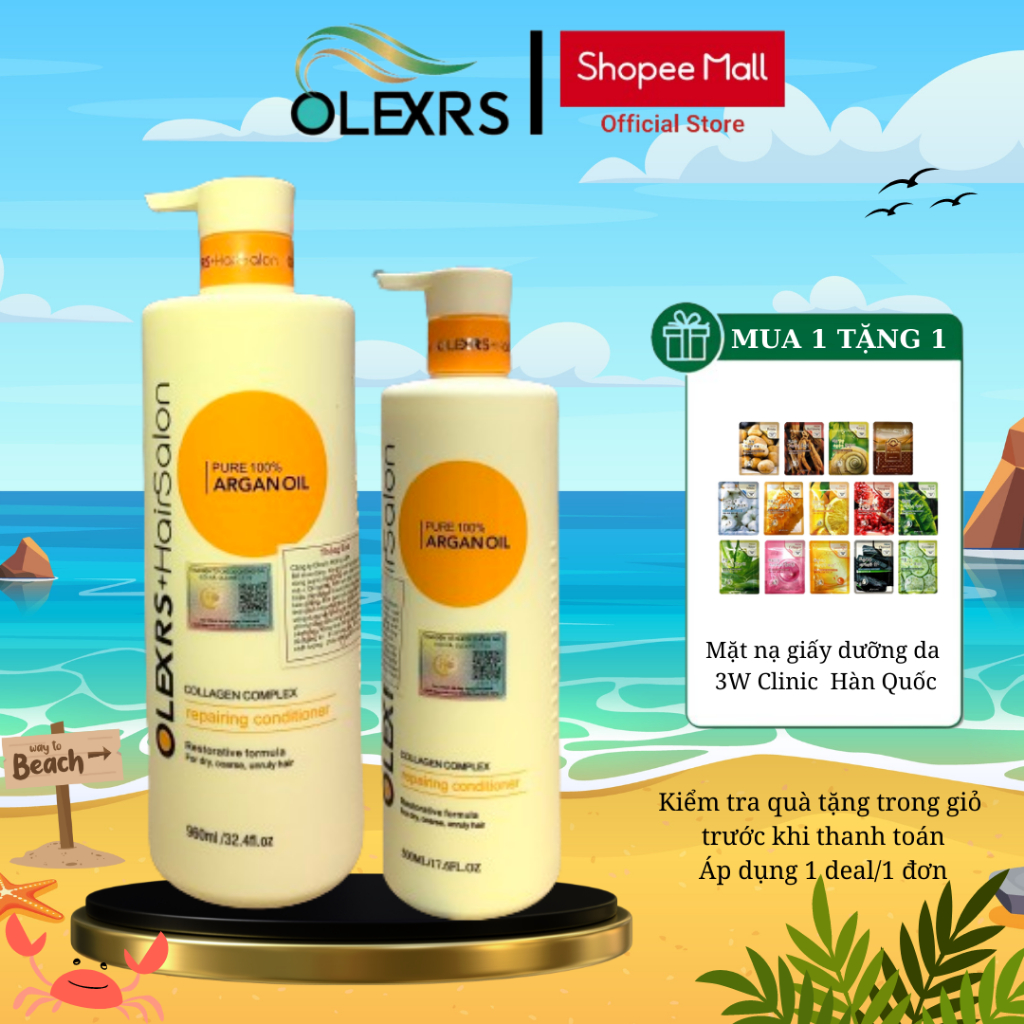Ảnh Dầu Xả Olexrs Argan Oil Collagen Hair Salon Chính Hãng (Vàng) 1