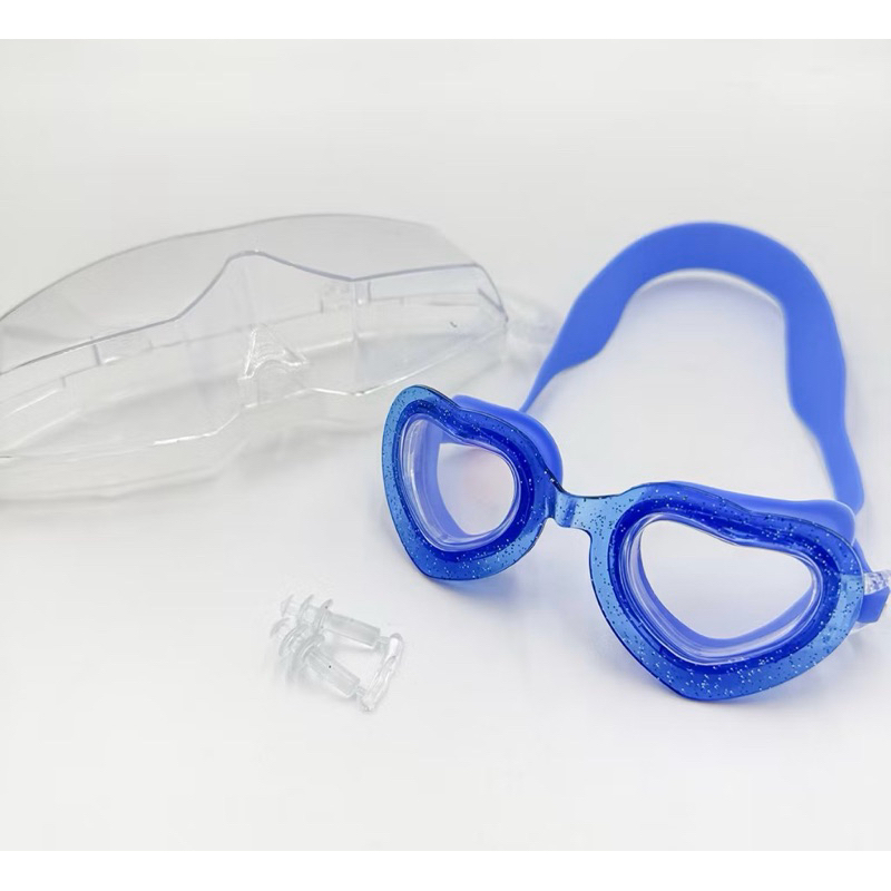 Kính Bơi Trẻ Em Trái Tim Chống Sương Mù, Gọng Silicone Mềm Cho Bé 5-10 Tuổi