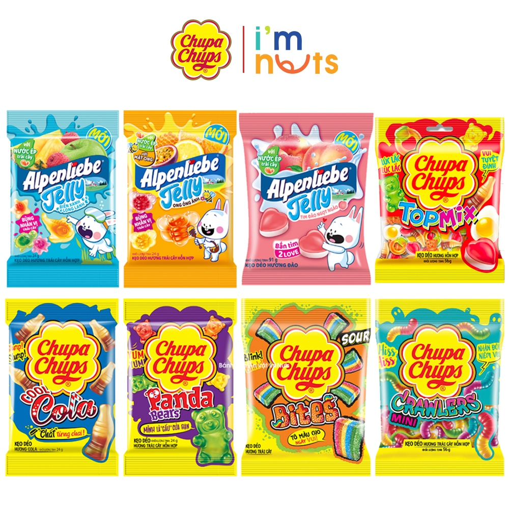 Combo 10 gói Kẹo dẻo Chupa Chups 24g đủ vị Alpenliebe cựu dễ thương