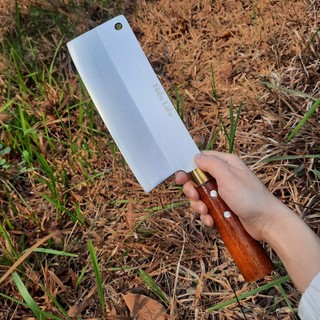 Dao chặt xương inox chặt gà vịt siêu bén, nặng 560g hàng việt nam Hà Anh, cán gỗ tán đinh thủ công, cán trầy xước