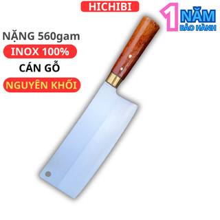 Dao chặt xương inox chặt gà vịt siêu bén, nặng 560g hàng việt nam Hà Anh, cán gỗ tán đinh thủ công, cán trầy xước