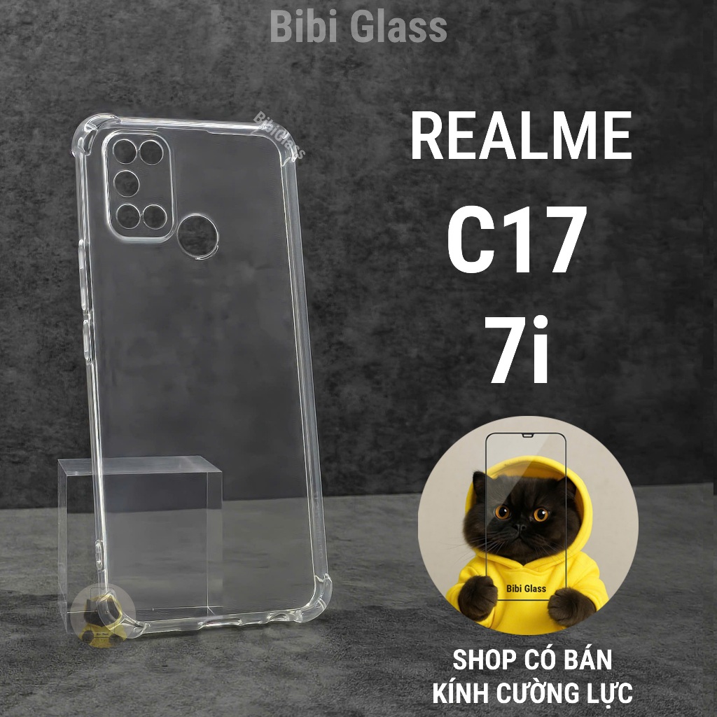 Ốp lưng Realme C17, 7i silicon trong suốt chống sốc bảo vệ cam điện thoại bibiglass