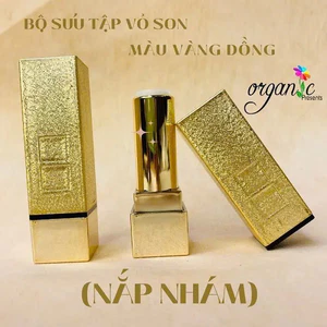 5 VỎ SON HANDMADE (VÀNG ĐỒNG NẮP NHÁM) - vỏ dán mạ vàng có vết nứt sẽ có tặng thêm vỏ cho khách yêu nha