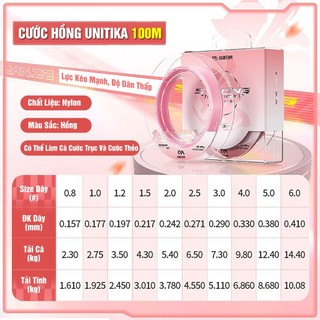 Cước Câu Cá Hồng Unitika Dây Câu Cá Nylon Tàng Hình Chính Hãng Có Thể Làm Cước Trục Và Cước Thẻo