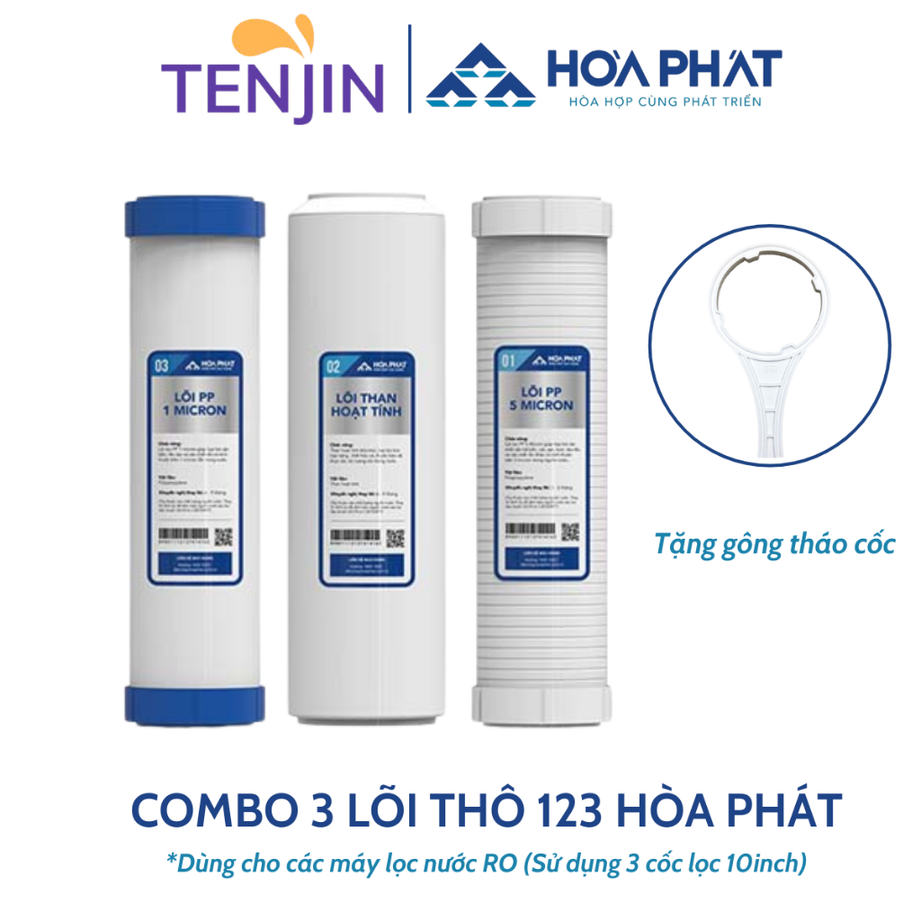 Combo Thô 123 Hòa Phát Giúp Loại Bỏ Các Tạp Chất Cặn Bẩn Và Chất Gây Mùi Dùng Cho Máy Lọc Nước RO...