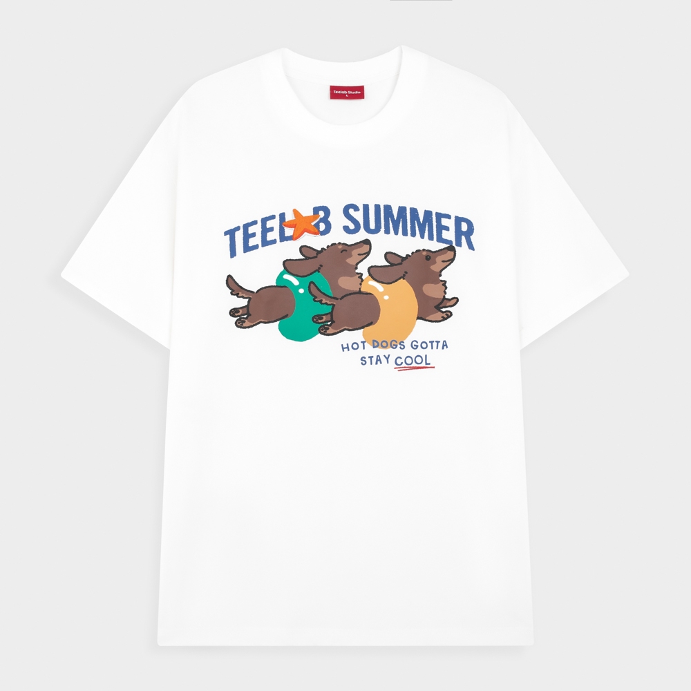 Ảnh Áo Thun Teelab Hot Dogs Form Rộng In Lụa 3 Màu Hot Trend Local Brand Unisex TS323 2