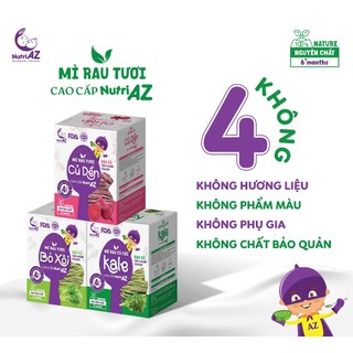Mì Ăn Dặm Củ Dền Cao Cấp NutriAZ Rau Tươi Cho Bé Ăn Dặm Từ 6 Tháng Bổ Sung Vitamin Và Chất Xơ, 120g